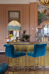 Colours/ decor to go with nearly navy curtains?