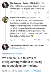 Green Party candidate sticks up for women