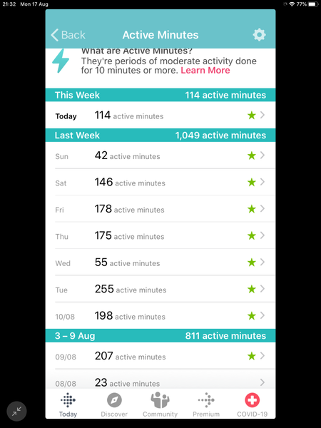 "150 mins moderate intensity activity a week or 75 mins of vigorous intensity activity a week"