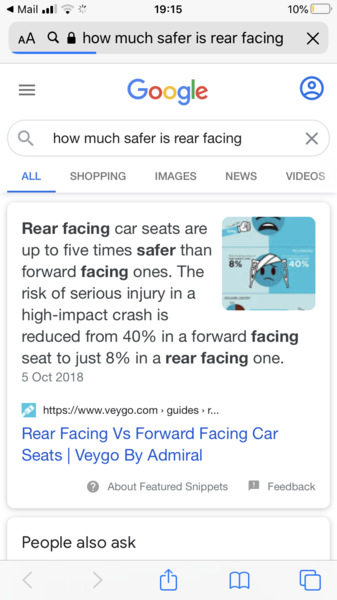 For considering forward facing a two year old...