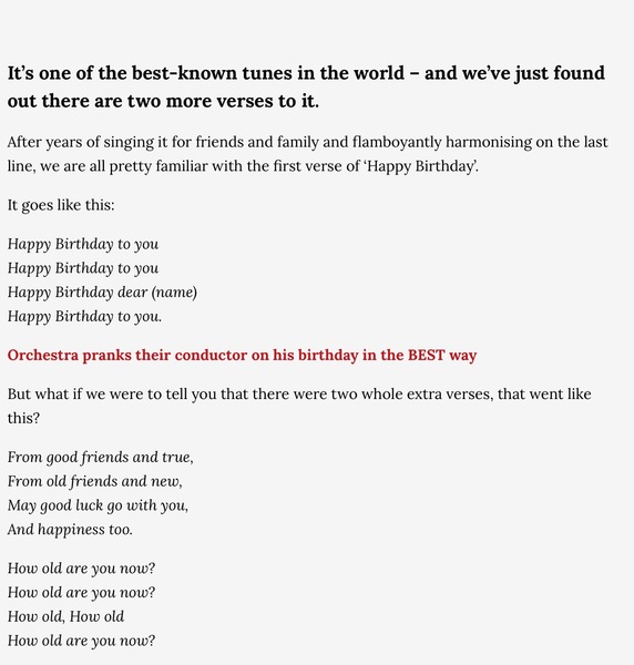Harmonising whilst singing happy birthday