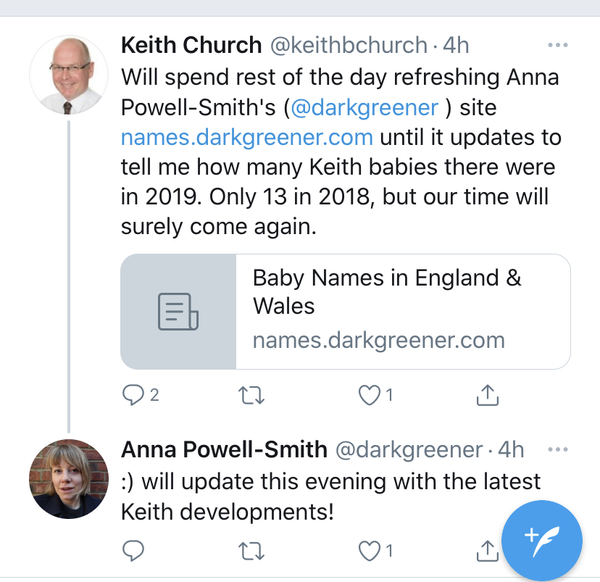 “How popular is your name?” (Name searching tool from BBC”