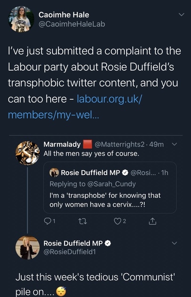 Today’s witch burning - Rosie Duffield MP