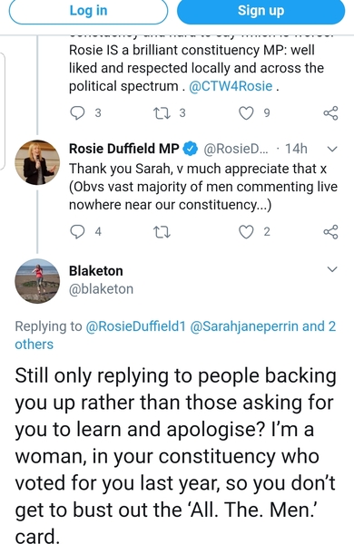 Today’s witch burning - Rosie Duffield MP