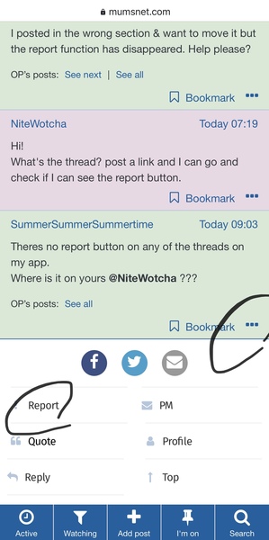 Why can't I report a thread?