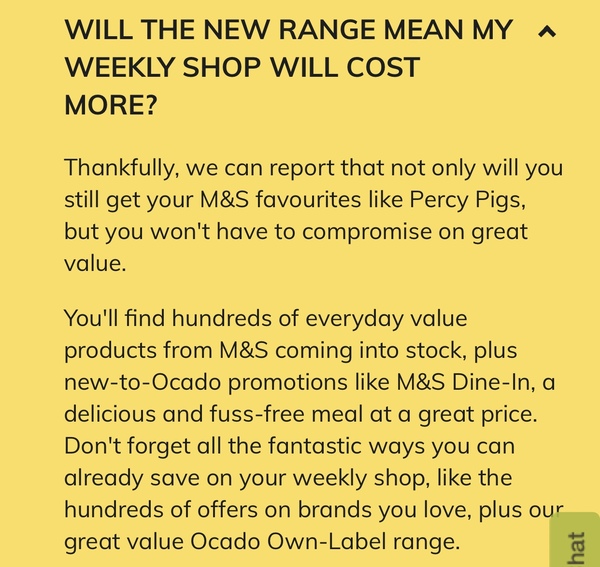 For anyone who is interested - M&S food is on Ocado