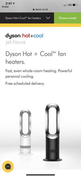 For thinking the Dyson Hot and Cool might actually cool