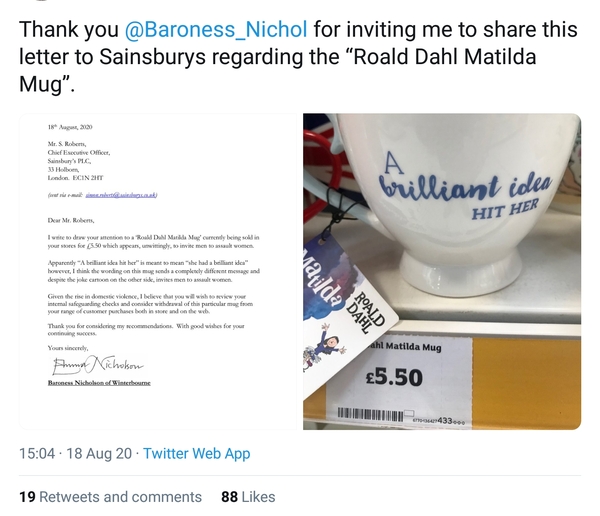 Baroness Nicholson strikes again