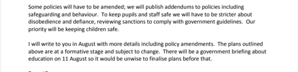 What changes do you think the updated school guidance will announce on 11th August?