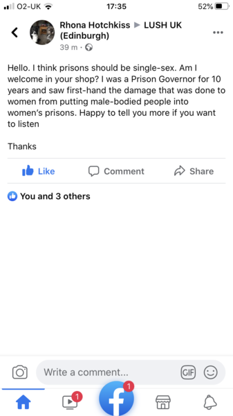 Lush Edinburgh say they wouldn't serve anyone in "woman" T-shirt