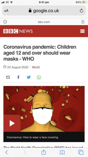 Head recommending wearing masks in school