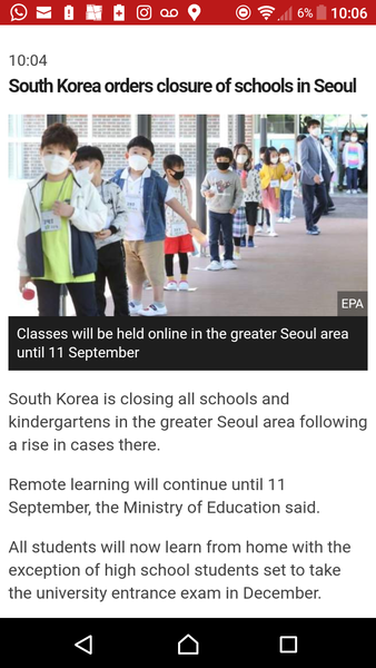 South Korea closing schools