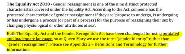 Ann Sinnott is asking for clarity on guidance for the Equality Act