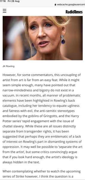 JK Rowling's has written another post