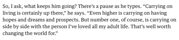 To think this is a beautiful summary of love and life