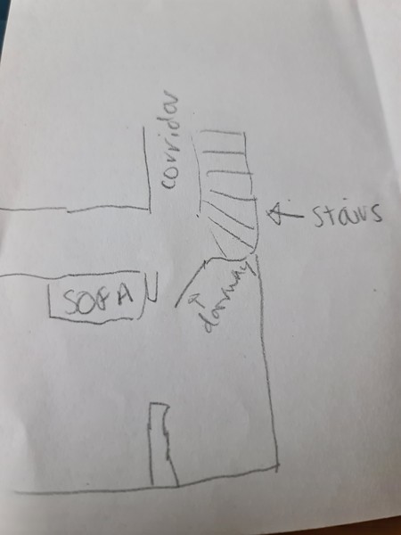 Help!  How do you get a Knole sofa downstairs?  DIAGRAM