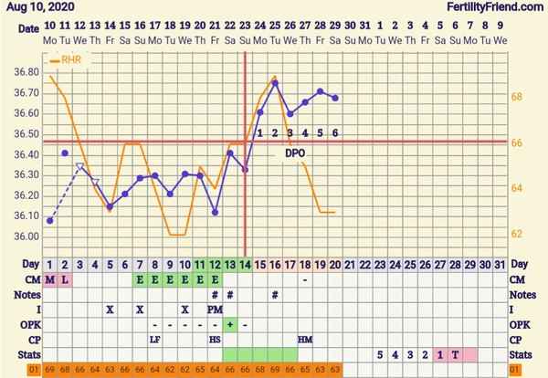 Tracking your cycle and possible BFP using RHR - part 3