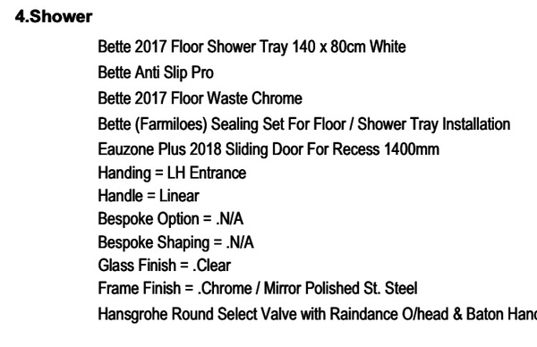 Which shower enclosure glass w/ sliding door?