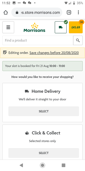 Morrisons-how to switch to COLLECT?!