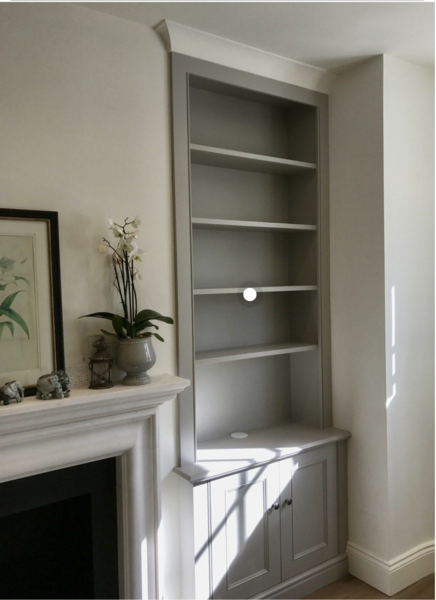 Free-standing dresser/cabinet or built in shelves in chimney breast alcove?