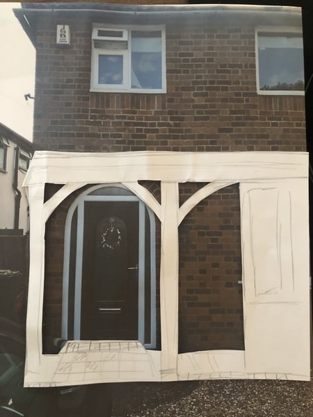 Ornate front porch