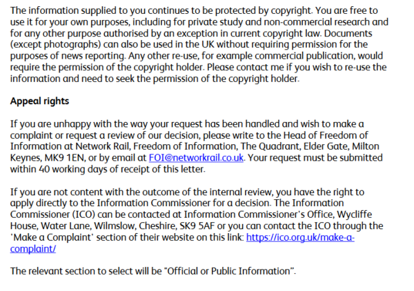 FOI Network Rail and Stonewall