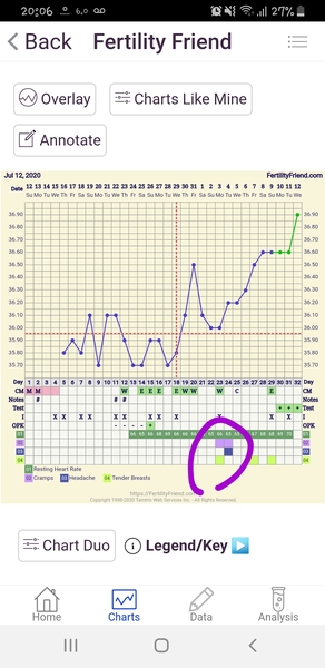 Tracking your cycle and possible BFP using RHR - part 2