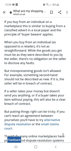 To say no to a refund for camping gear sold through a Facebook site?