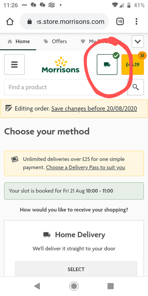 Morrisons-how to switch to COLLECT?!