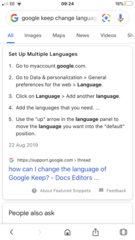 Help!  Google Keep in a Scandinavian language?
