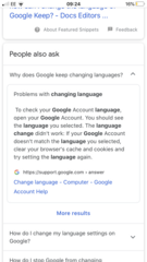 Help!  Google Keep in a Scandinavian language?