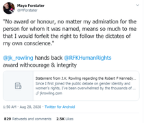JK Rowling's has written another post
