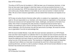 WITS Ireland doubling down on "problematic" "Invisible Woman" book
