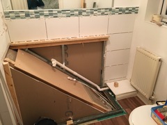 Bulkhead in bathroom- small ex council bathroom