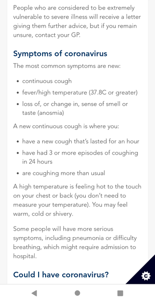 To wonder why people are self isolating with a cough and not a continuous cough