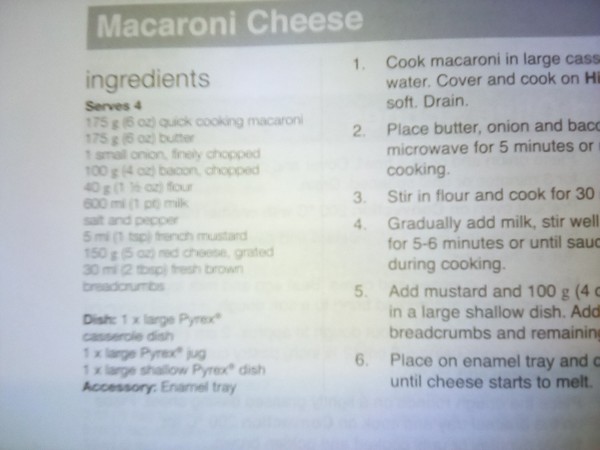 Macaroni cheese recipe - is this correct?