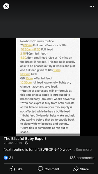 6 week old routine?
