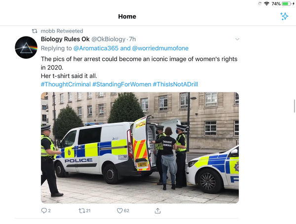 Kelly-Jay currently being arrested in Leeds