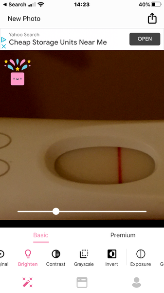 Made the pic dark can you see 2 pink lines