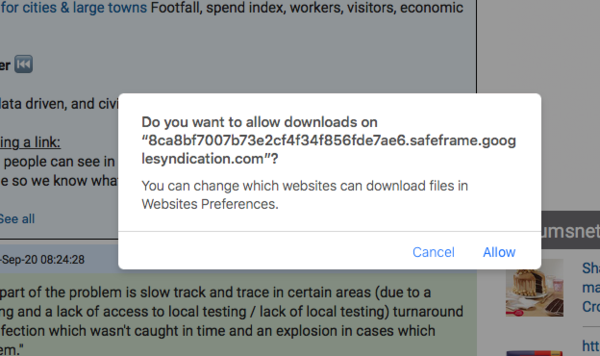 Do you want to allow downloads on -