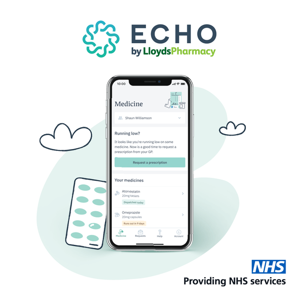 Do you or a family member have a repeat prescription? Sign up to test Echo by Lloyd’s Pharmacy and get it delivered for free - £5 voucher for all testers and £100 voucher to be won for feedback