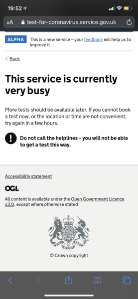 Impossible to get a test!