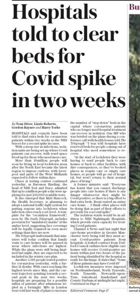 Oh it just keeps getting better: More restrictions muted and care homes forced to take covid patients