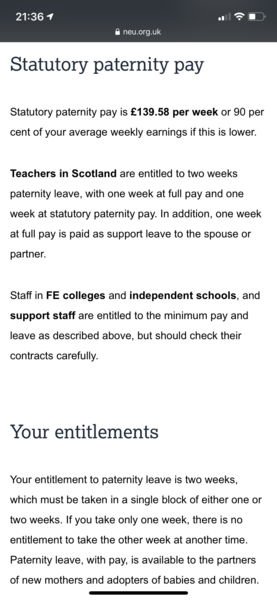 Paternity leave for teachers?