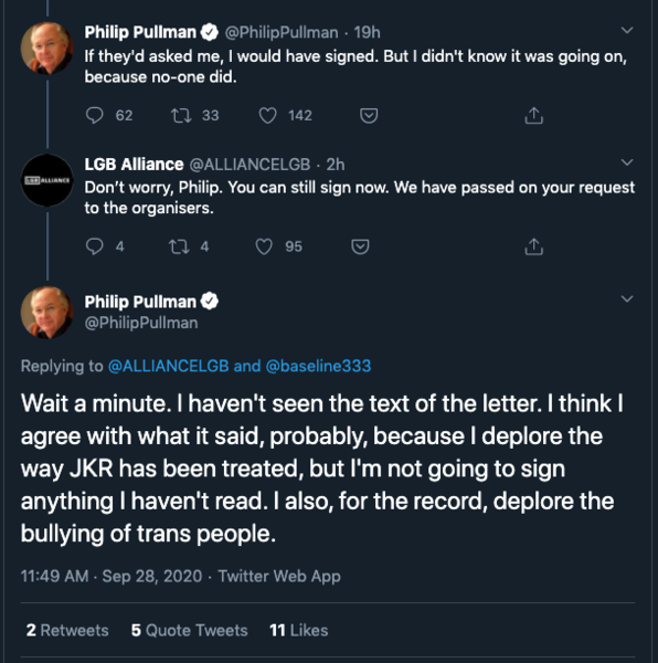 Open Letter from Autors and Entertainers in Support of JKR