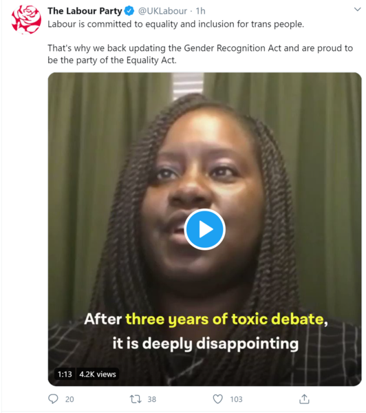Labour continuing to support self-declaration