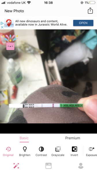 Faint positive after heavy bleed?