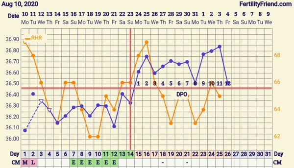 Tracking your cycle and possible BFP using RHR - part 3