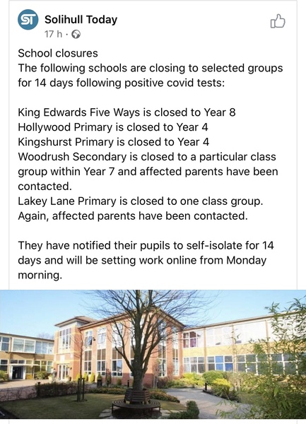 Names and location of school with Covid cases