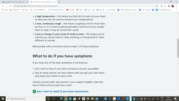 Daughter sick in Uni, need some advice please
